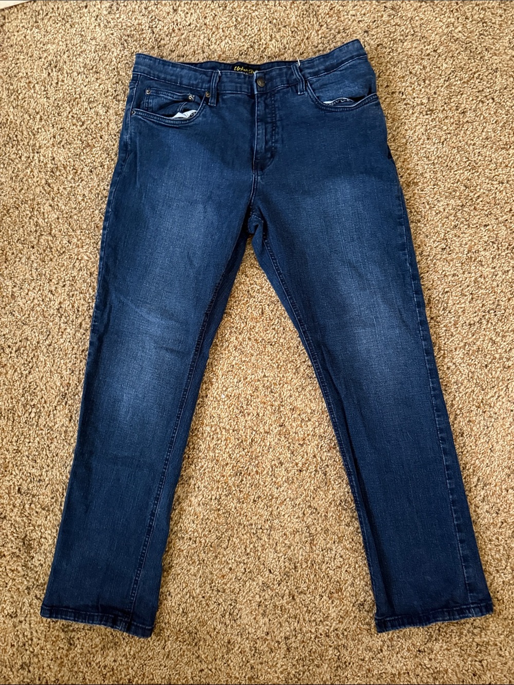 Men's Straight Leg Dark Blue Jeans